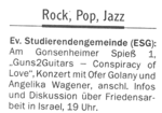 Vorank�ndigung in der Allgemeinen Zeitung